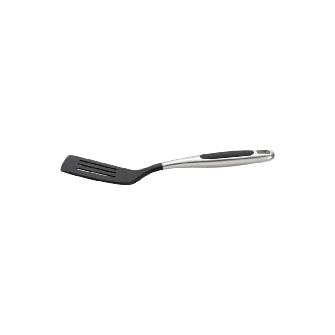 Ovida Black Slotted Kitchen Spatula with Stainless Steel Handle