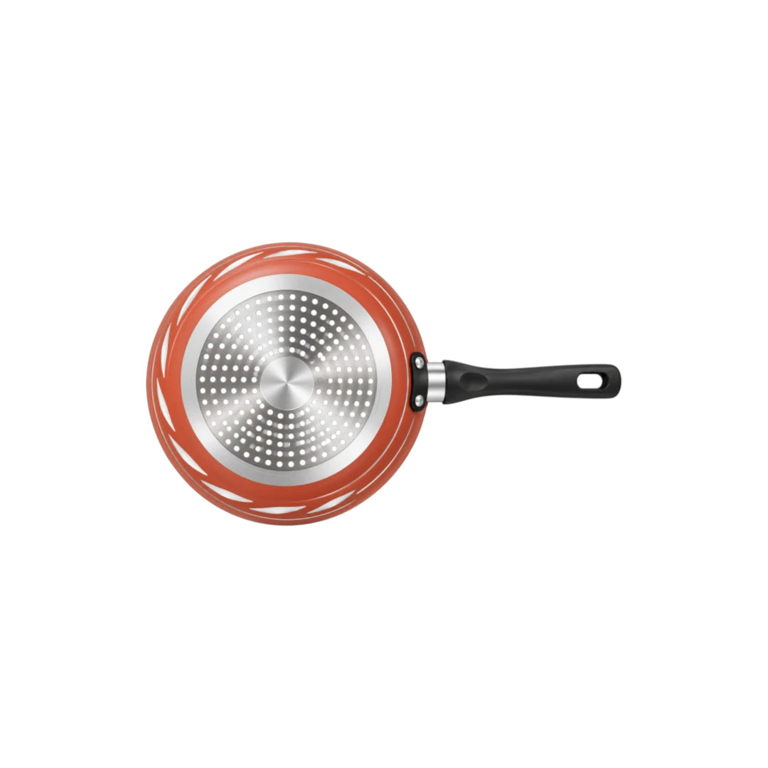 Ovida Red Speckled Frying Pan with Black Ergonomic Handle