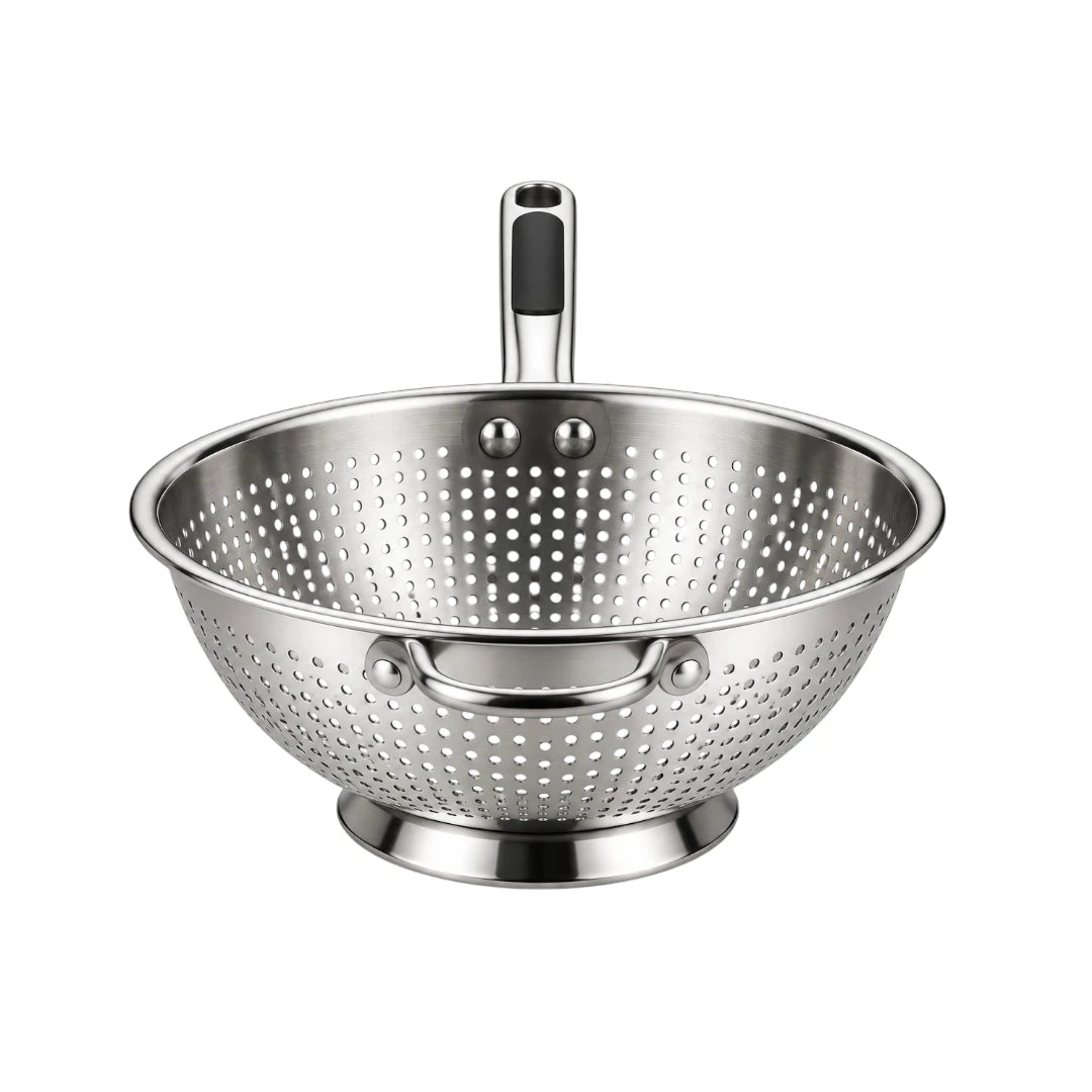 Ovida Stainless Steel Perforated Kitchen Colander with Long Handle