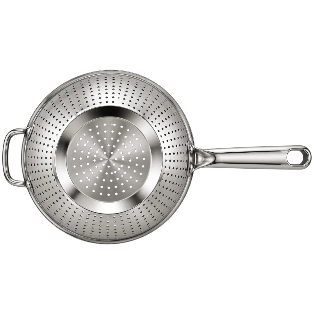 Ovida Stainless Steel Perforated Kitchen Colander with Long Handle