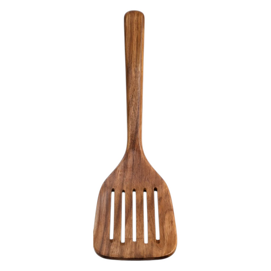 Ovida Wooden Slotted Kitchen Spatula with Natural Wood Handle