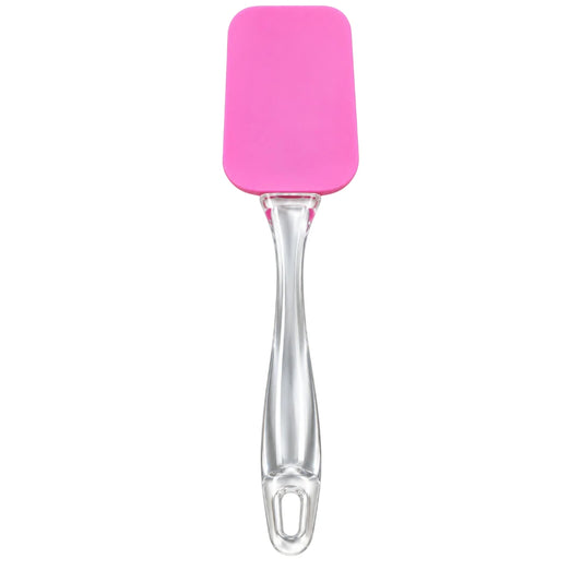 Ovida Pink Silicone Kitchen Spatula with Transparent Ergonomic Handle